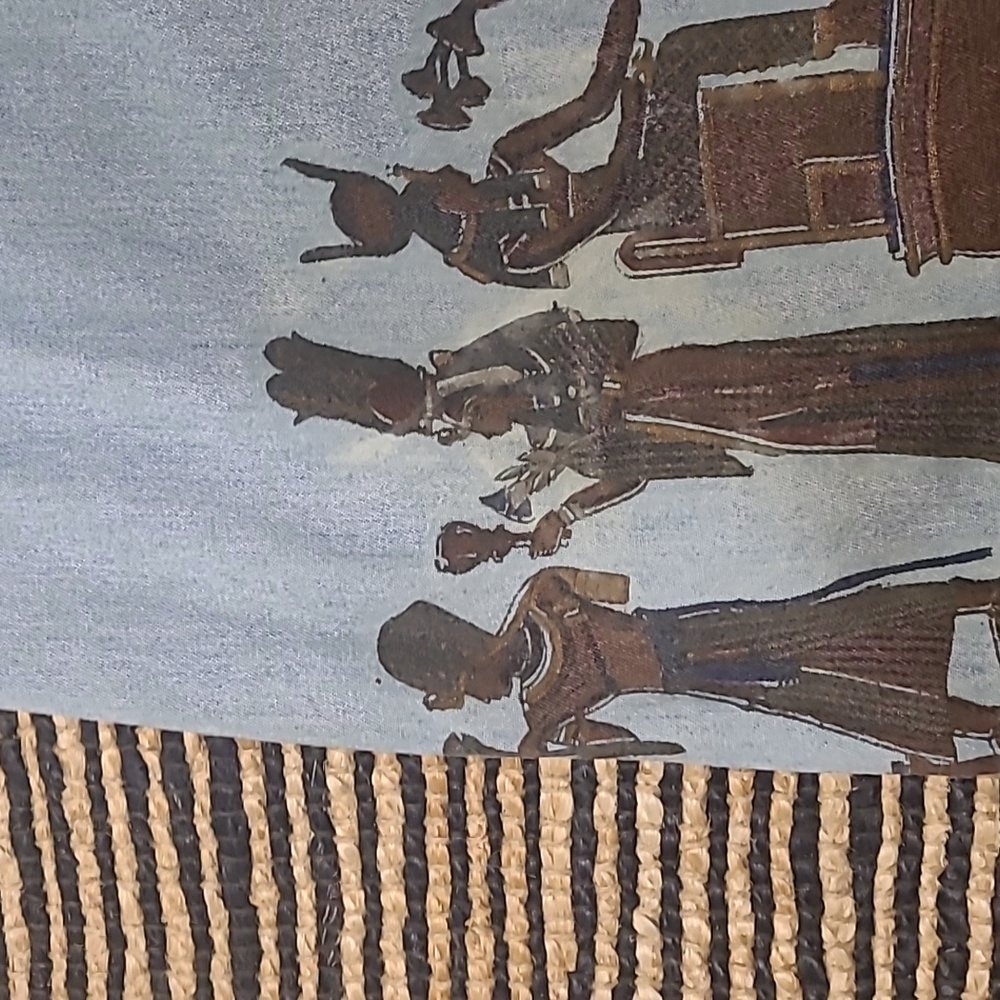 RARE VINTAGE EGYPTIAN PRINT DENIM DRESS - Picture 14 of 15
